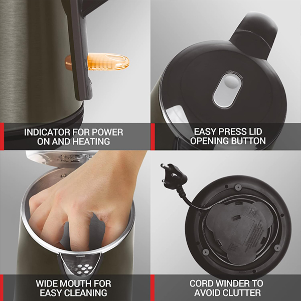 MILTON  Hagen - Electric Kettle,1.8 Litre, Stainless Steel-3