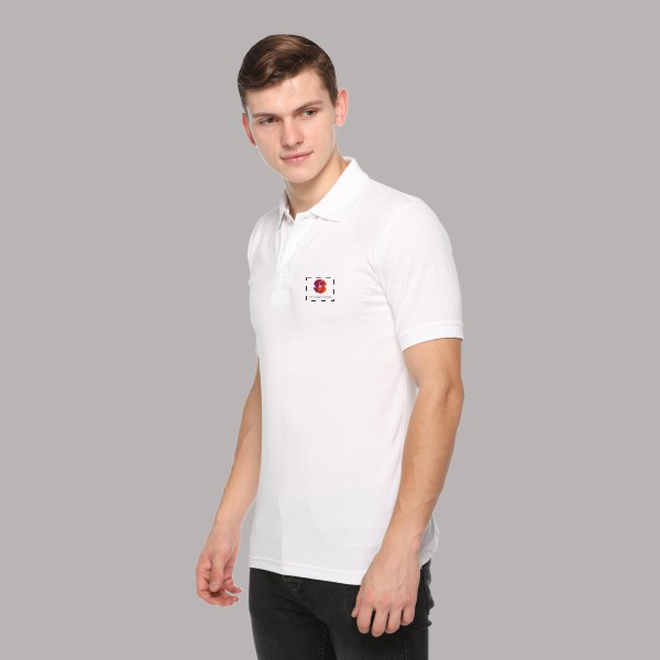 Embroidered FasTees Polo T-shirt for Men (White)-1