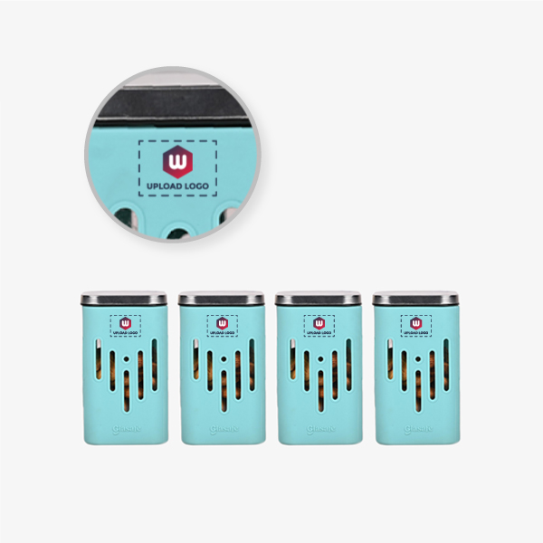 Glasafe HEALTHY MUNCHING COMBO Glass Container with Silicone Sleeve (250ml) 4pcs - Mellow Mist-1