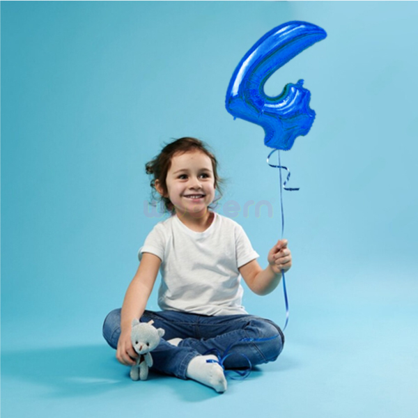 Blue Foil Balloon Number 4 - 16 inch-1