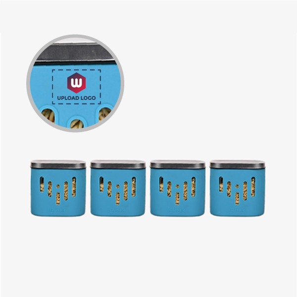 Glasafe THE SNACK COMBO Glass Container with Silicone Sleeve (600ml) 4pcs -  Tranquil Teal