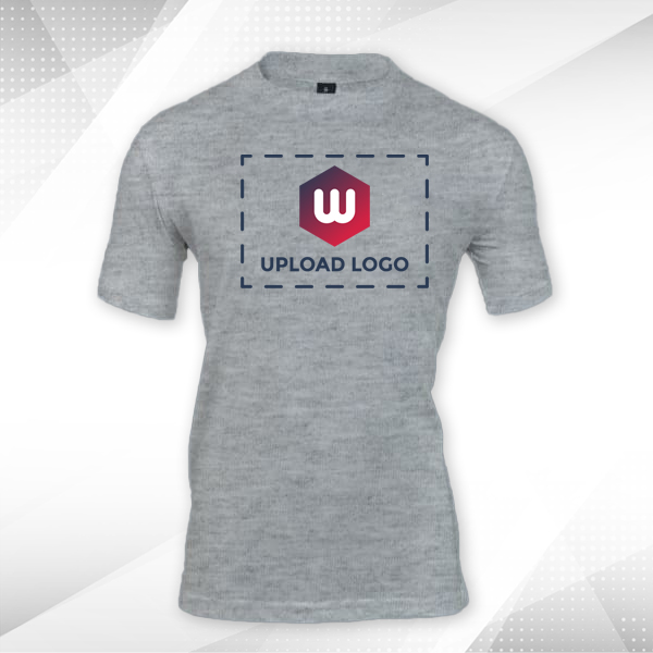 Skinta Fit Half Sleeve Round Neck T-Shirt for Men (Grey Melange) - Custom Logo