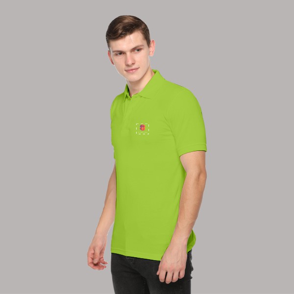 Embroidered FasTees Polo T-shirt for Men (Parrot Green)-2