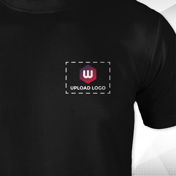 ACTI-RUNN Premium Men's Polyester T-Shirt (Black)– Custom Logo-1