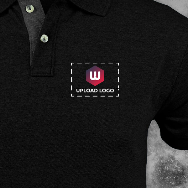 Santhome Highlander Cotton Polo T-shirt for Men Black - Custom Logo Left Chest-1