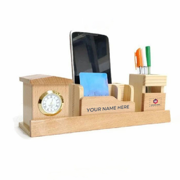 Multifunctional Wooden Desk Organizer