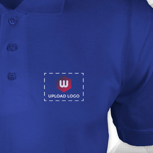 AWG Solid Polo T-shirt for Men Royal Blue – Custom Logo Left Chest & Right Arm-1