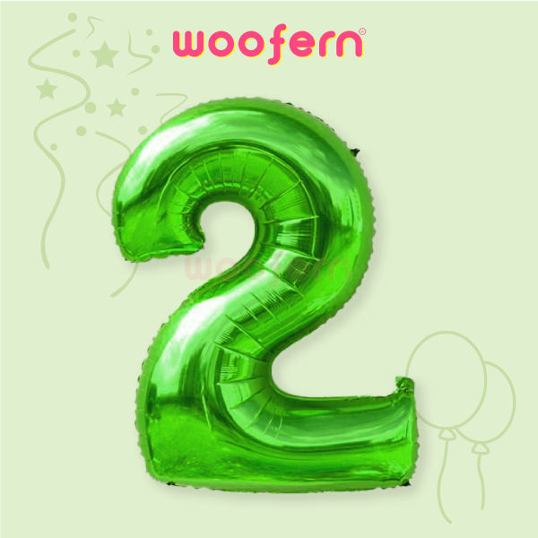 Foil Balloon Number 2 Green 16 inch