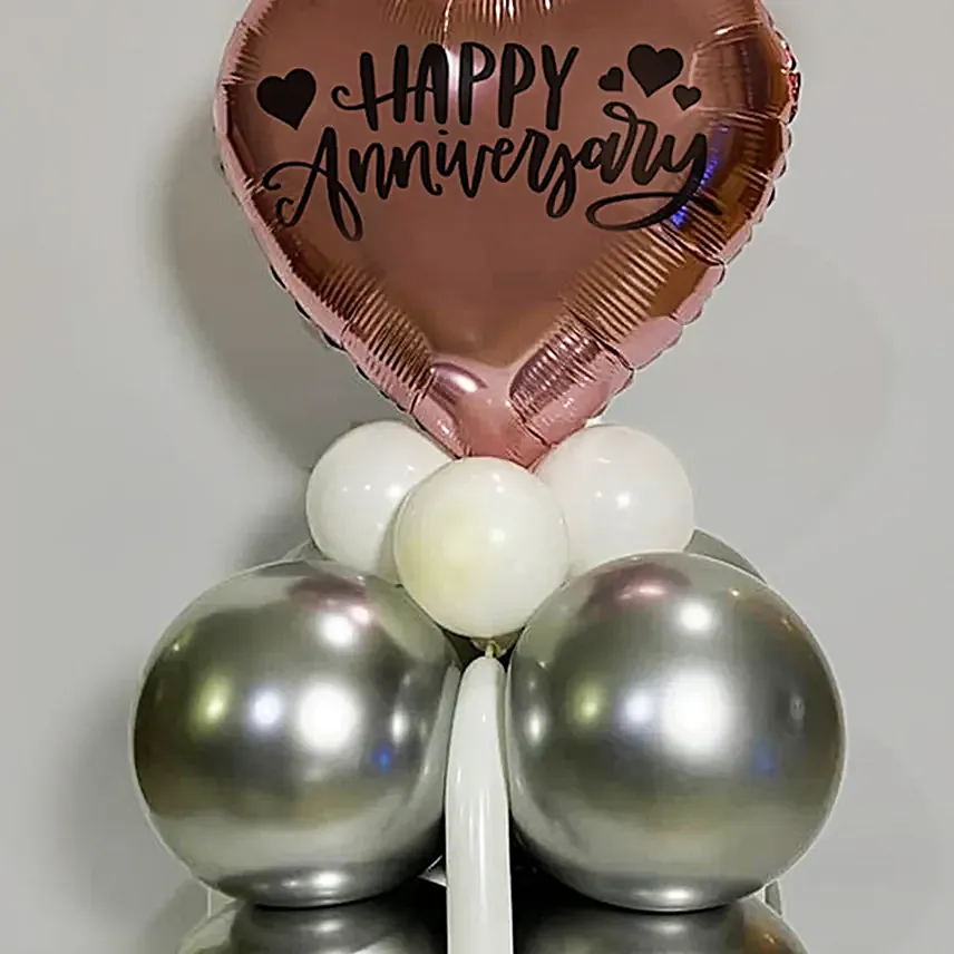 Happy Anniversary Silver Balloon Bouquet-3