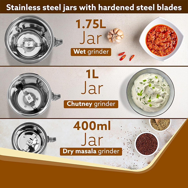 AGARO Royal Heavy Dutty Mixer Grinder - 900W-4