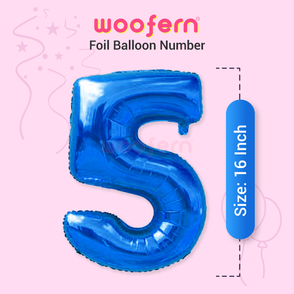 Blue Foil Balloon Number 5 - 16 inch-2