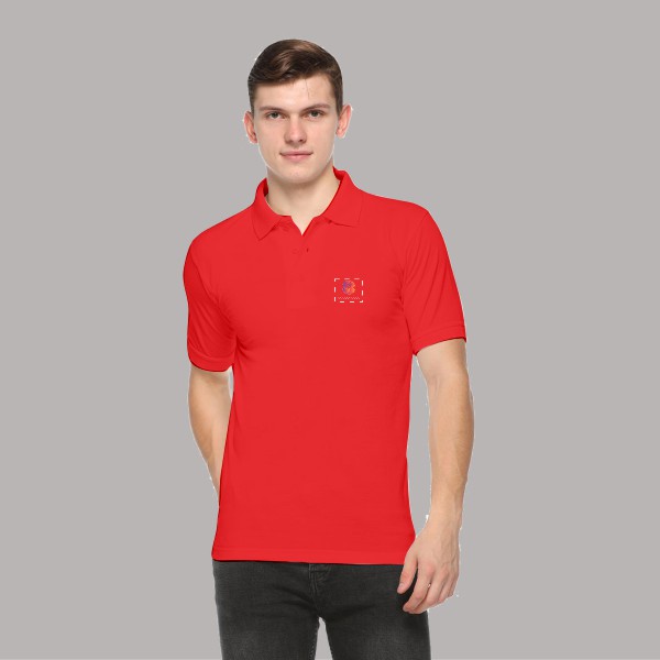 Embroidered FasTees Polo T-shirt for Men (Red)-0
