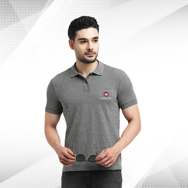 Jack & Jones Plain Polo Grey T-shirt - Custom Logo