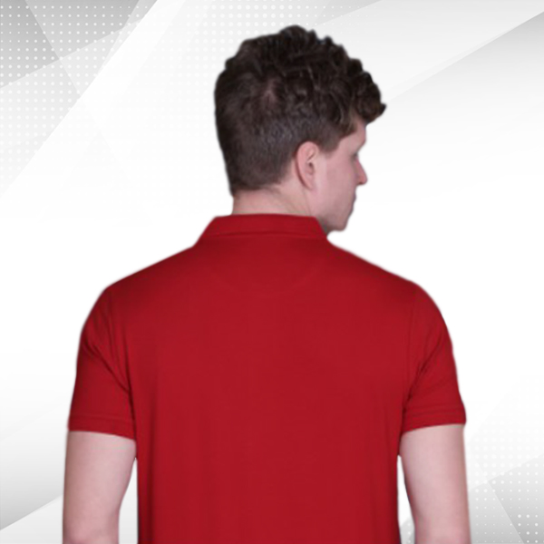 Jacquard Collar Solid - Red T-shirt-1