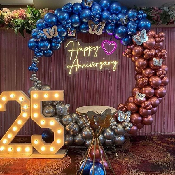 Metallic Blue and Copper Ring Decoration