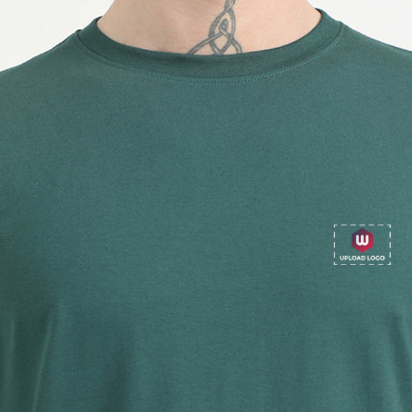 Caslay Organic Crew Neck T-Shirt (Forest Green)-4