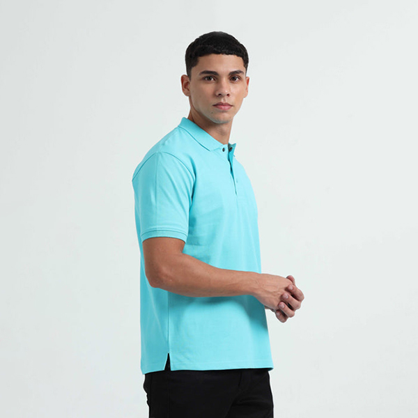 Caslay Organic Polo T-Shirt (Curracao Blue)-2