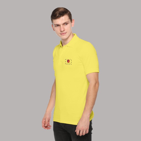 Embroidered FasTees Polo T-shirt for Men (Lemon Yellow)-3