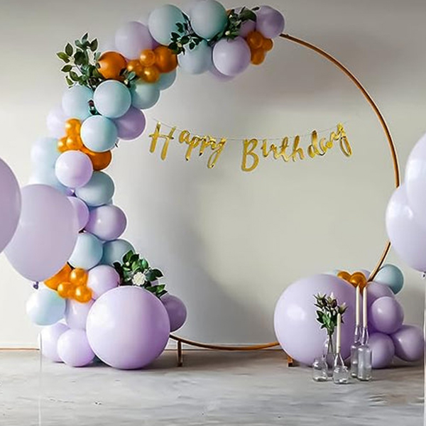 Birthday Décor Set with Purple, Blue, and Gold Balloons