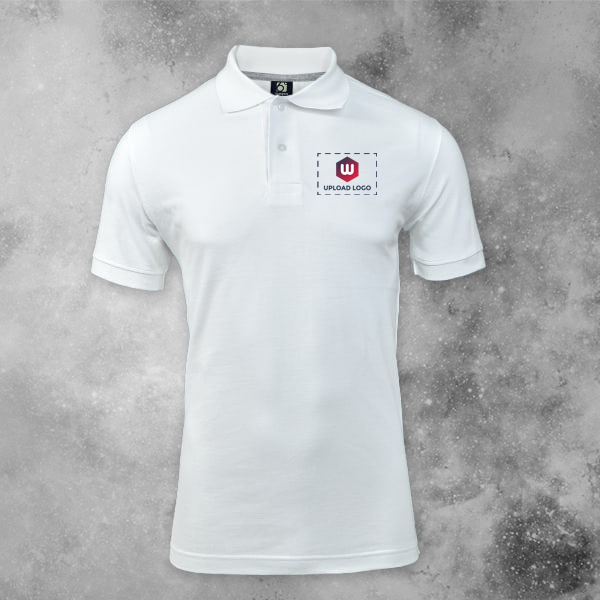 Six Degrees Cotton Polo T-shirt for Men (White) - Custom Logo Left Chest