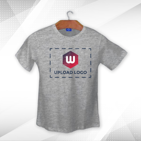 Ruffty Crew Neck Cotton T-shirt for Men Grey Melange - Custom Logo-2