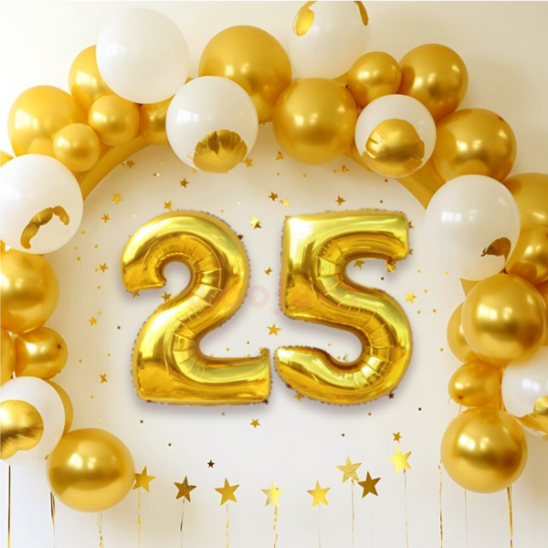 Golden Foil Balloon Number 2  16 inch-1