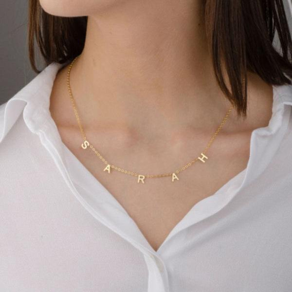 Customized Engraved Gold Name Necklace-0