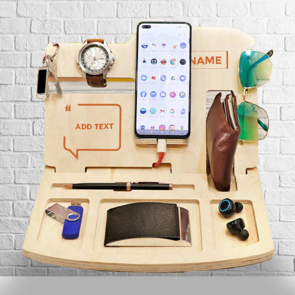 Multi-Functional Desk Organizer with Lamp - Personalized-0