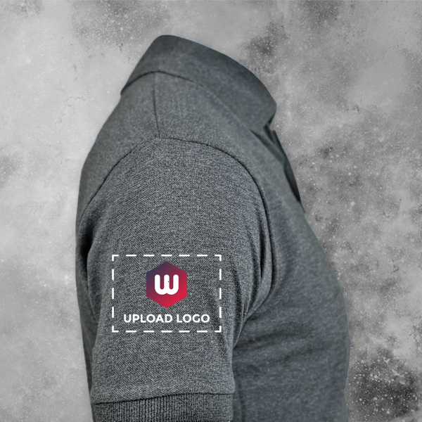 Santhome Highlander Cotton Polo T-shirt for Men Grey - Custom Logo Left Chest & Right Arm-1