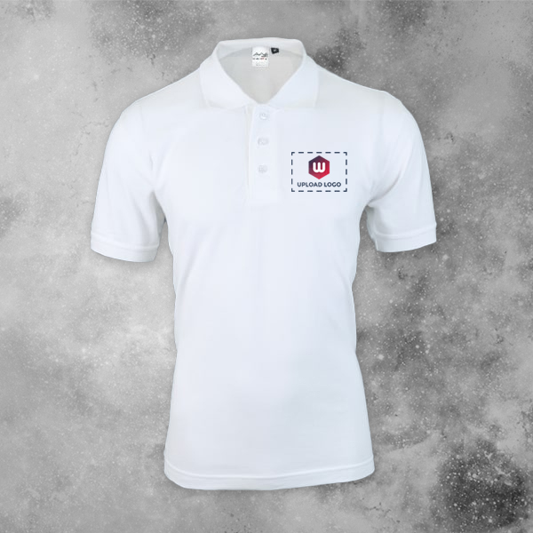 AWG Solid Polo T-shirt for Men White – Custom Logo
