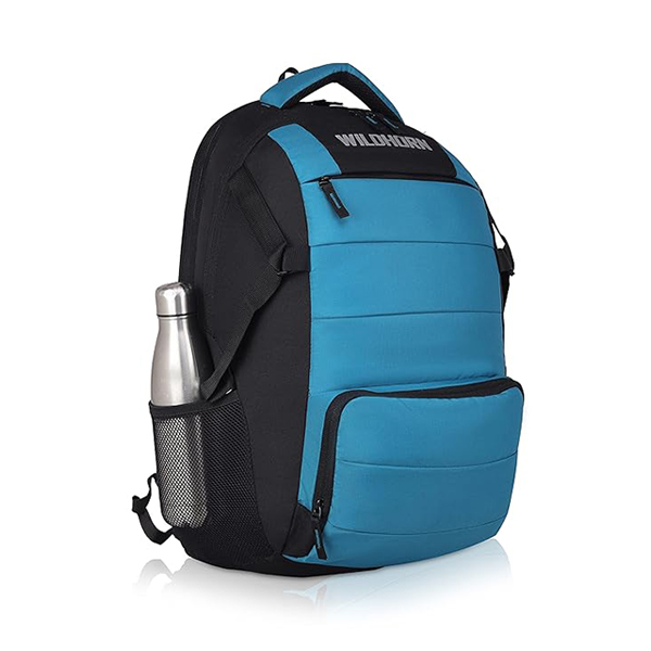 WILDHORN Premium Laptop Backpack (Pacific Blue & Black)-2