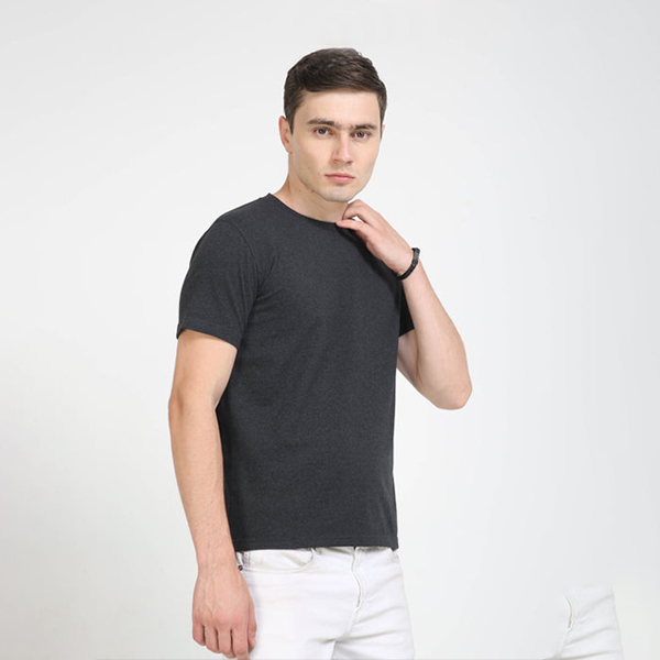 Caslay Crew Neck T-Shirt (Charcoal Melange)-3