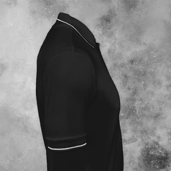 Highline Polo T-shirt for Men Black with White – Custom Logo Left Chest-2