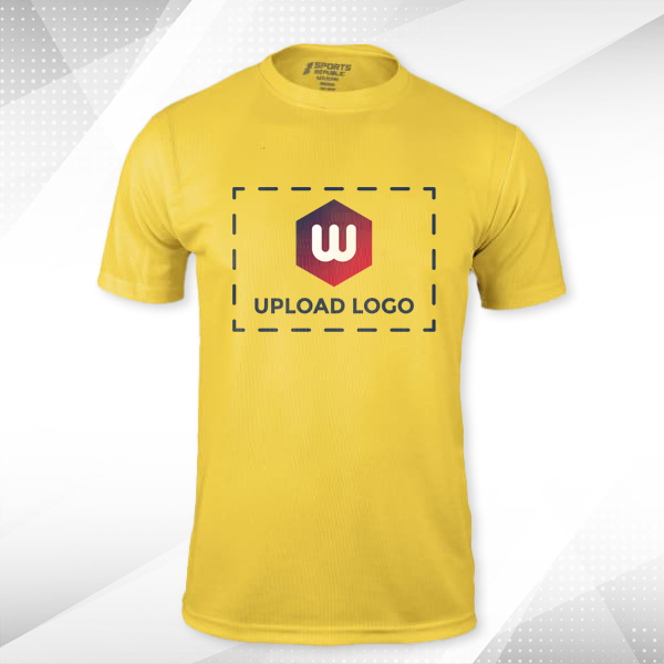 ACTI-RUNN Premium Men's Polyester T-Shirt (Golden Yellow)– Custom Logo