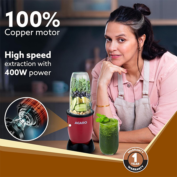 AGARO Regal 3 Jar Personal Blender - 400W-2