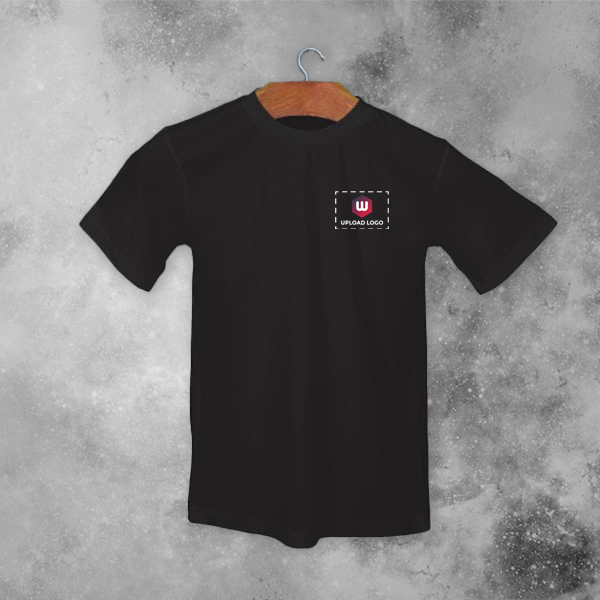 Skinta Fit Half Sleeve Round Neck T-Shirt for Men (Black) - Custom Logo Left Chest-3