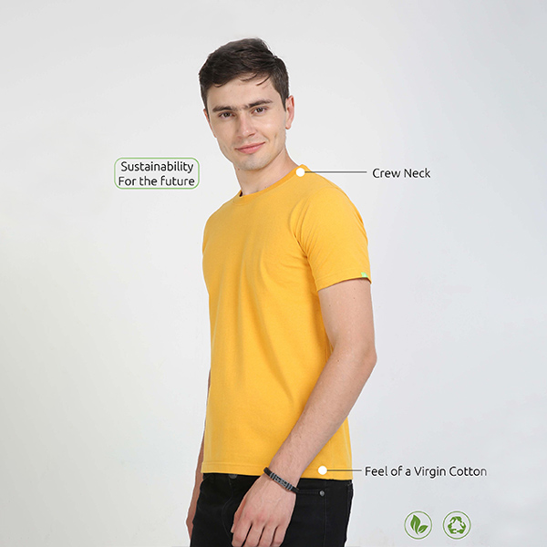 Caslay Crew Neck T-Shirt (Mustard)-1