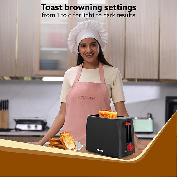 AGARO Olympia Pop Up Toaster - 750 W (Black)-1