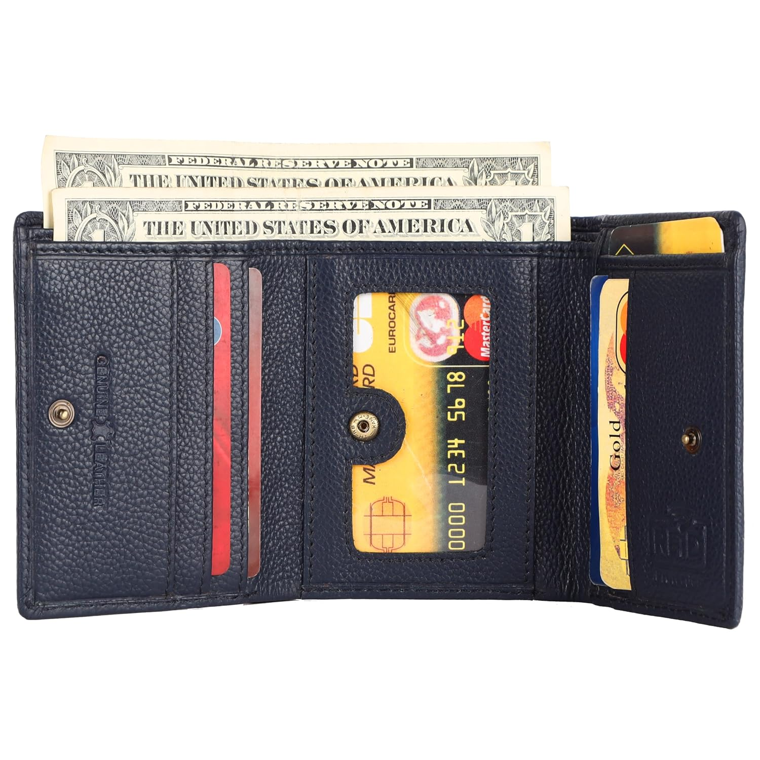 HF Men's Executive Leather Gift Set – Wallet, Keychain & Pen | Premium Corporate Gift (Blush Blue)-2