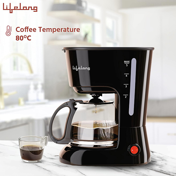 Lifelong Drip Coffee Maker for 5 Cups - Coffee Machine with Water Level Indicator -LLCMK901-1