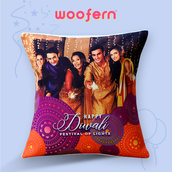 Personalized Happy Diwali Family Cushion-0