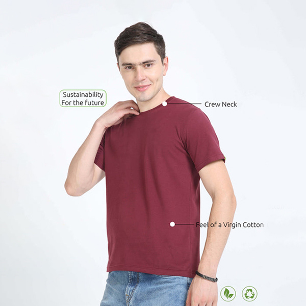 Caslay Crew Neck T-Shirt (Maroon)-1