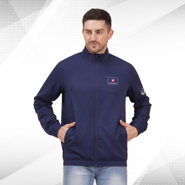 ASICS Solid Track Jacket with Logo & Custom Branding - (Peacoat)