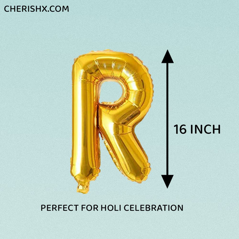 Golden Rang Barse Foil Balloon - Holi Decoration Items-4