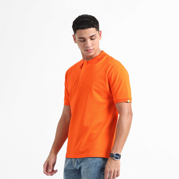 Caslay Organic Polo T-Shirt (Orange)-1
