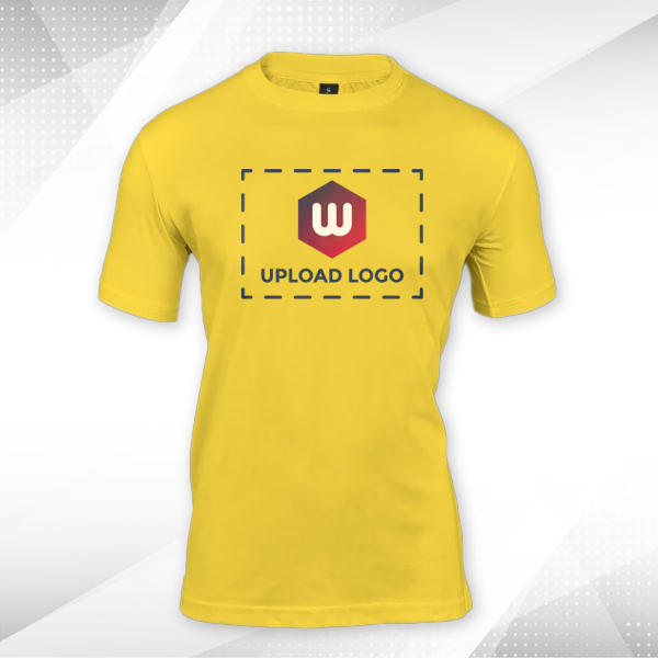 Skinta Fit Half Sleeve Round Neck T-Shirt for Men (Golden Yellow) - Custom Logo-0