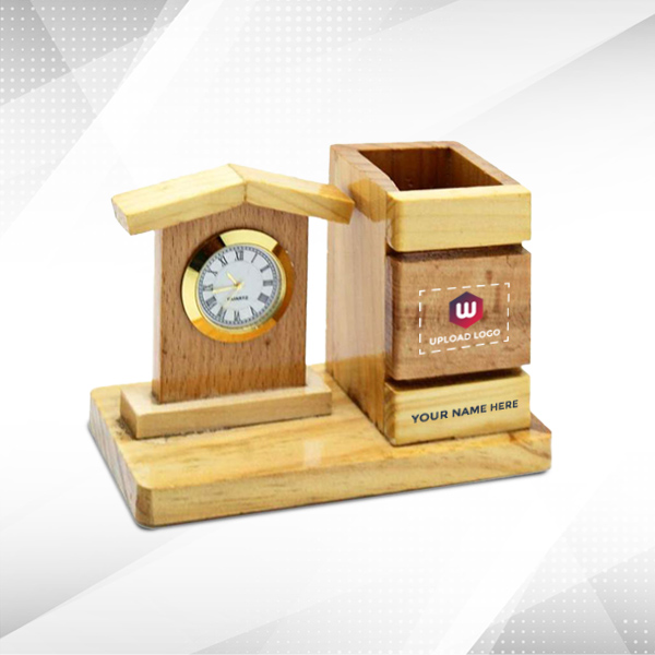 Personalized Pen Holder & Table Clock