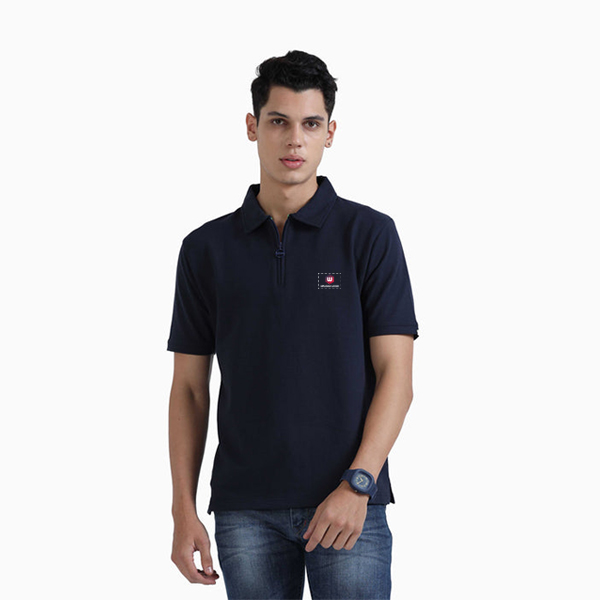 Caslay Sweat Polo T Shirt (Navy Blue)