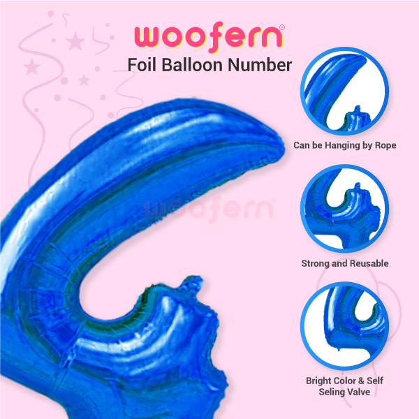 Blue Foil Balloon Number 4 - 16 inch-3