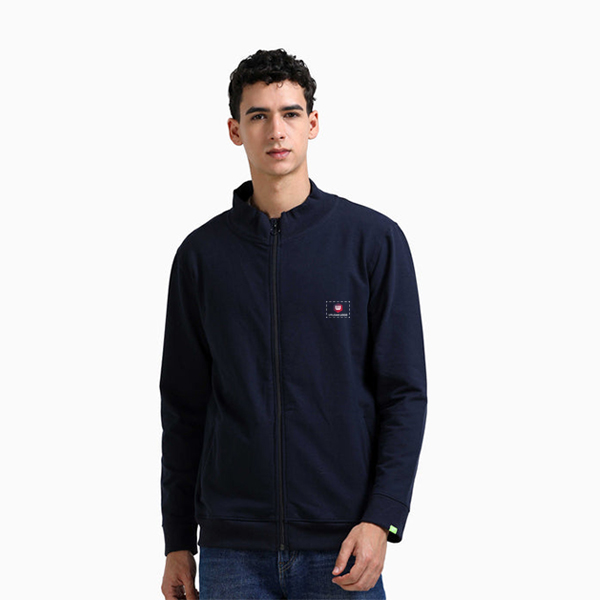 Caslay High Neck Jacket with Custom Logo (Navy Blue)